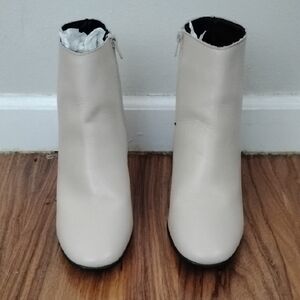 Elegant Cream Ankle Boots